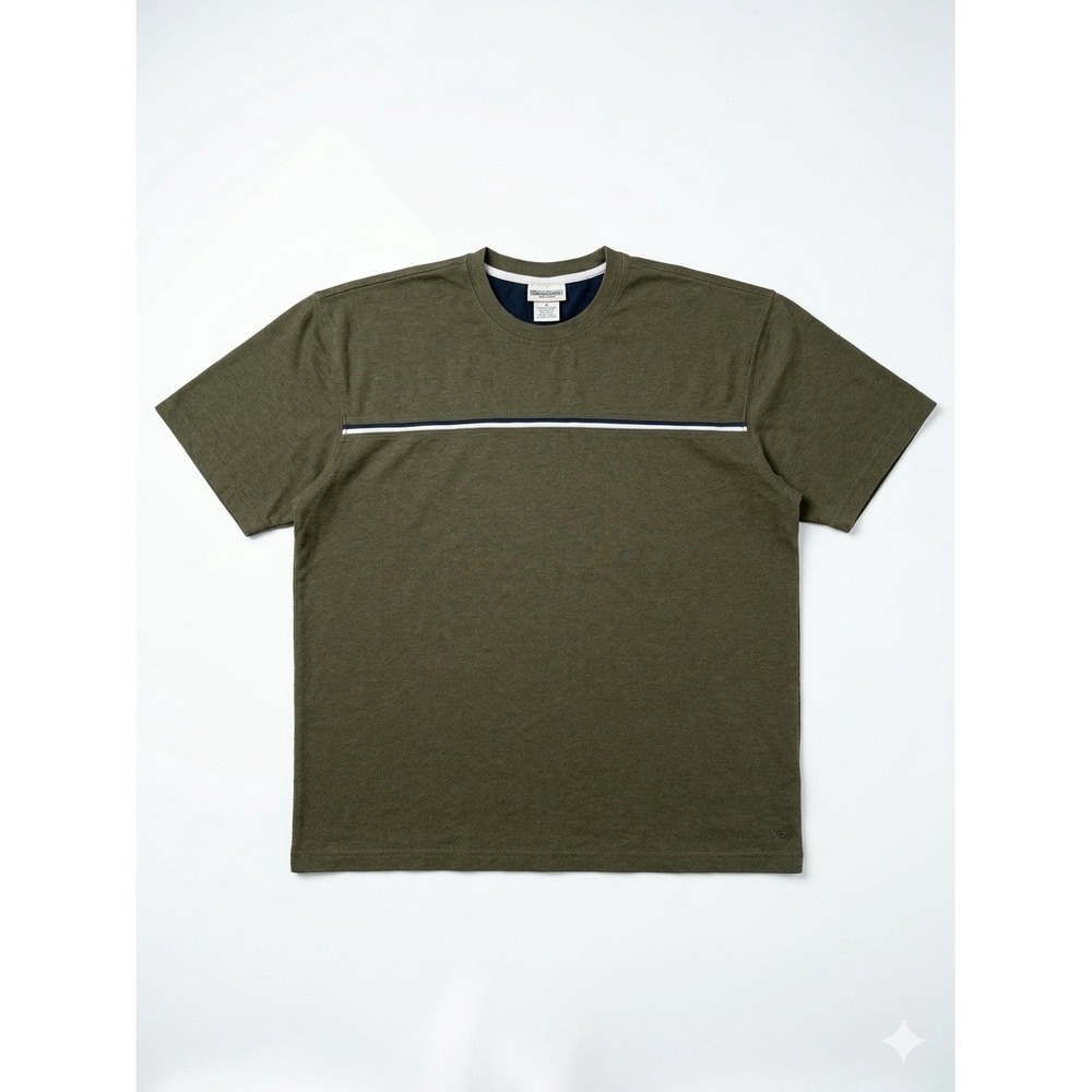 Vintage XG Extreme Gear T-Shirt Men Flat Green SzXL Striped Crew Cotton ComfyY2K